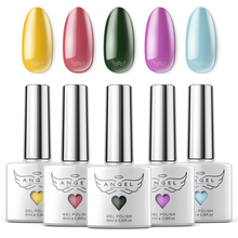Load image into Gallery viewer, Gel Nail Polish Set "Flower" with 5 Popular Colors, Manicure Gel Polish Kit for Professional Nail Art & DIY at Home, UV LED Soak Off, 5 pcs of 0.33 OZ