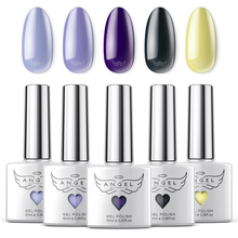 Load image into Gallery viewer, Gel Nail Polish Set &quot;Lavender&quot; with 5 Popular Colors, Manicure Gel Polish Kit for Professional Nail Art &amp; DIY at Home, UV LED Soak Off, 5 pcs of 0.33 OZ

