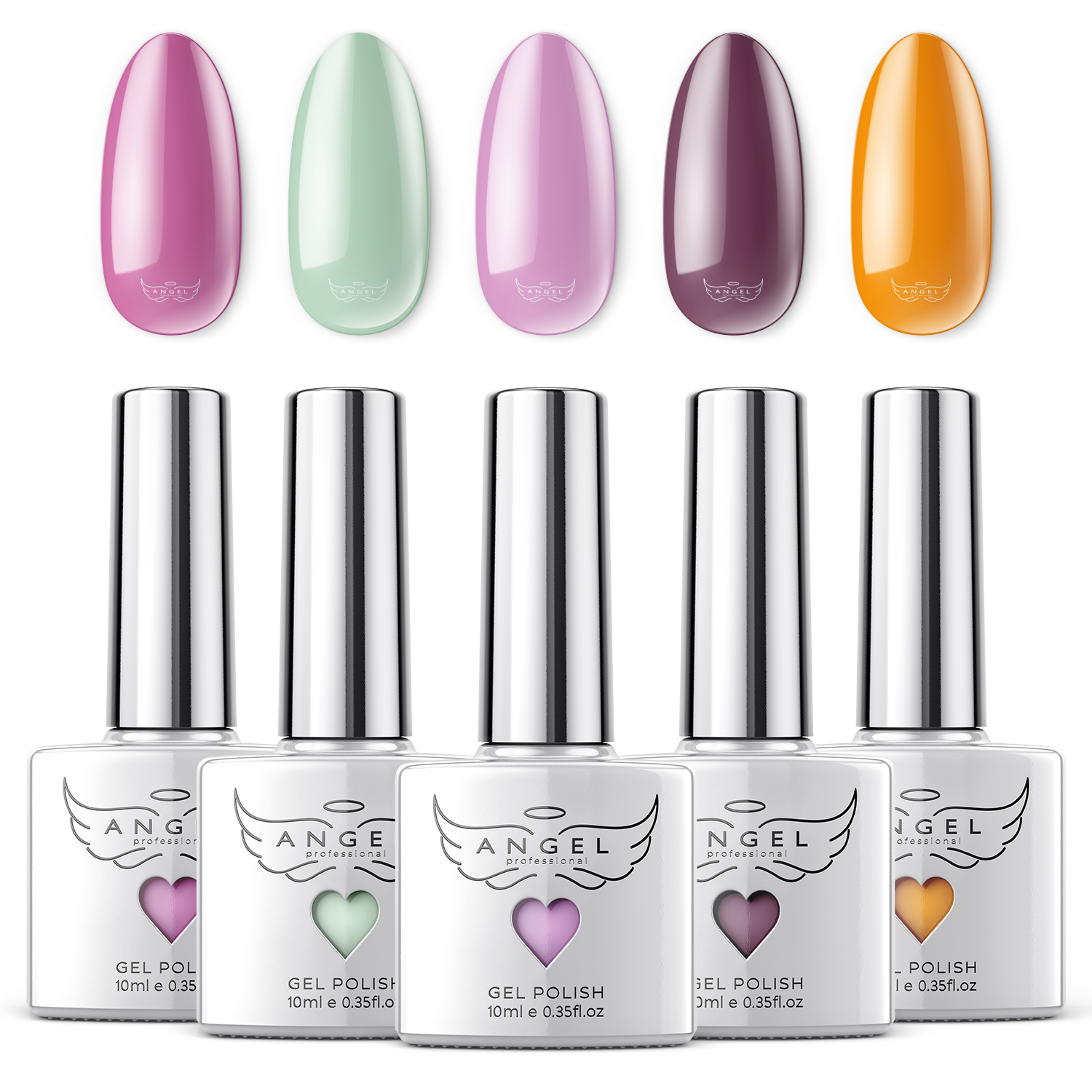 Nail Polish Set "Orchid" with 5 Popular Colors, Manicure Gel Polis – angel-professional